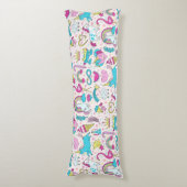 Unicorn Doodle Pattern Lichaamskussen (Voorkant Verticaal)