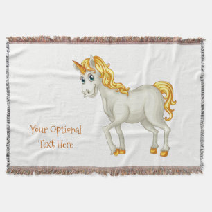 Unicorn douanetekst werpen deken
