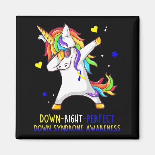Unicorn Down Perfect Down Syndrome Awarenes Magneet (Voorkant)