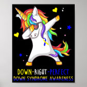 Unicorn Down Perfect Down Syndrome Awarenes Poster (Voorkant)