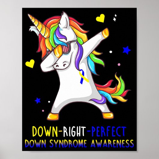 Unicorn Down Perfect Down Syndrome Awarenes Poster (Voorkant)