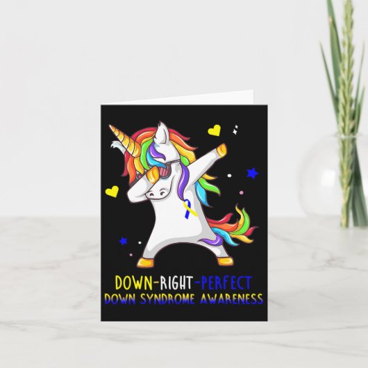 Unicorn Down Perfect Down Syndrome Awareness Kaart (Voorkant)