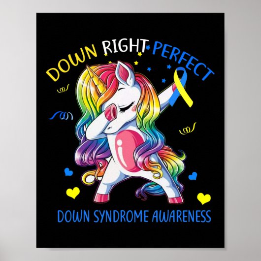 Unicorn Down Perfect Down Syndrome Awareness Poster (Voorkant)