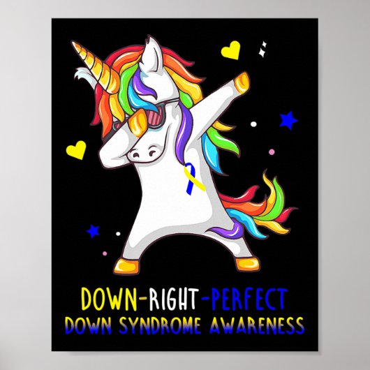 Unicorn Down Perfect Down Syndrome Awareness Poster (Voorkant)