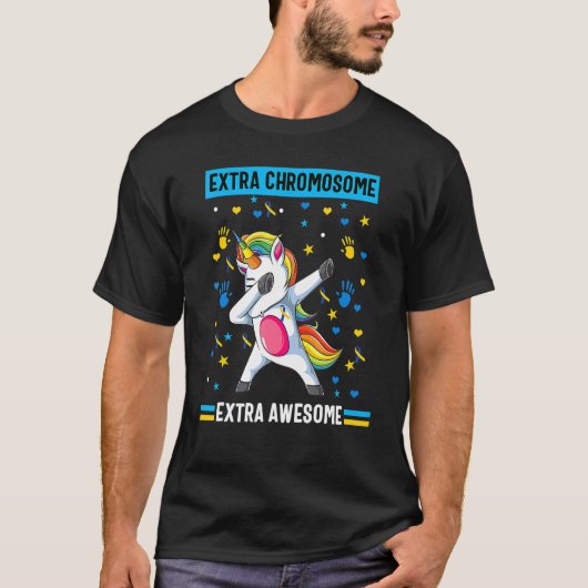 Unicorn Down Syndrome Bewustheid Extra Chromosoom T-shirt (Voorkant)