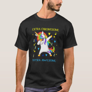Unicorn Down Syndrome Extra Chromosomen Extra Awes T-shirt