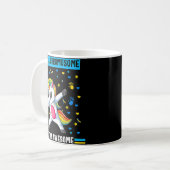 Unicorn Down syndroombewustzijn extra chromosoom e Koffiemok (Voorkant links)