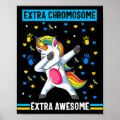 Unicorn Down syndroombewustzijn extra chromosoom e Poster (Voorkant)