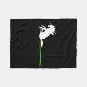 Unicorn Dragging Rainbows Funny Adult S  Fleece Deken (Voorkant (Horizontaal))