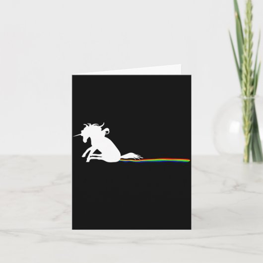 Unicorn Dragging Rainbows Funny Adult S  Kaart (Voorkant)