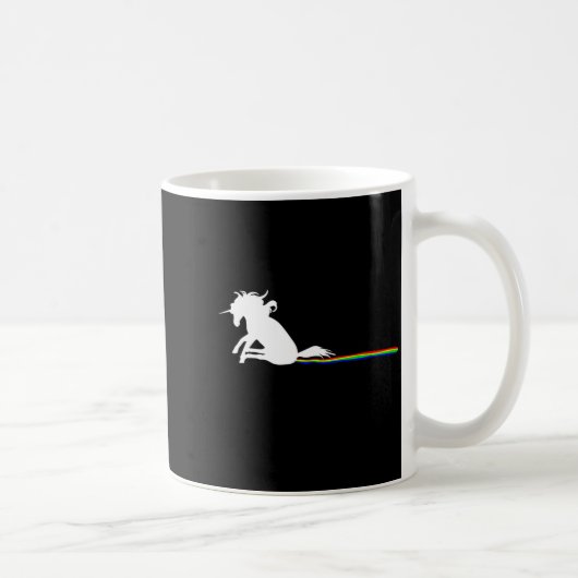 Unicorn Dragging Rainbows Funny Adult S  Koffiemok (Rechts)