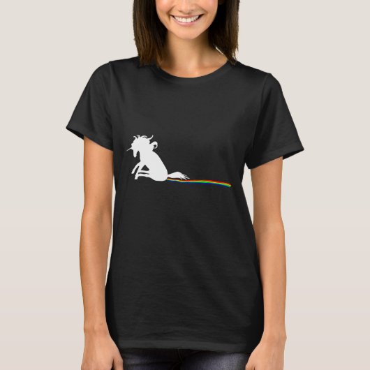 Unicorn Dragging Rainbows Funny Adult S  T-shirt (Voorkant)