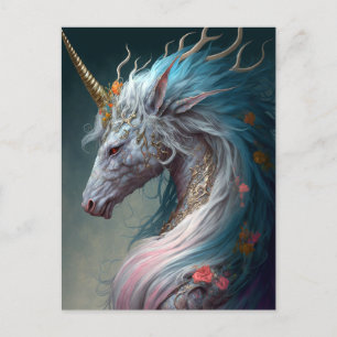 Unicorn Dragon Fantasy Art Briefkaart