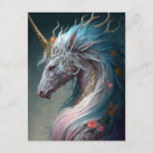 Unicorn Dragon Fantasy Art Briefkaart (Voorkant)