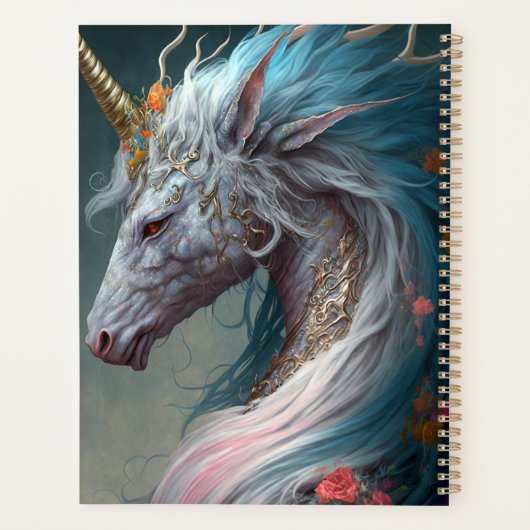 Unicorn Dragon Fantasy Art Planner (Achterkant)