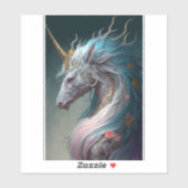 Unicorn Dragon Fantasy Art Sticker (Vel)
