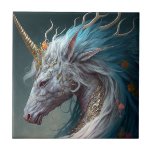 Unicorn Dragon Fantasy Art Tegeltje