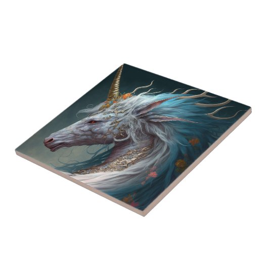 Unicorn Dragon Fantasy Art Tegeltje (Zijkant)