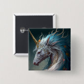 Unicorn Dragon Fantasy Art Vierkante Button 5,1 Cm (Voorkant /achterkant)