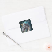 Unicorn Dragon Fantasy Art Vierkante Sticker (Envelop)