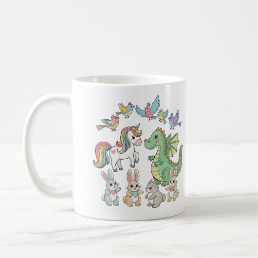 Unicorn & Dragon Kids Mug Koffiemok (Links)