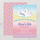 Unicorn Dream Birthday Uitnodiging (Voorkant / Achterkant)