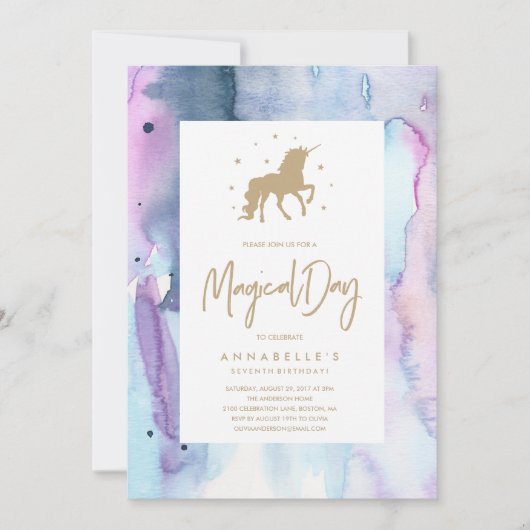 Unicorn Dream Birthday Uitnodiging (Voorkant)