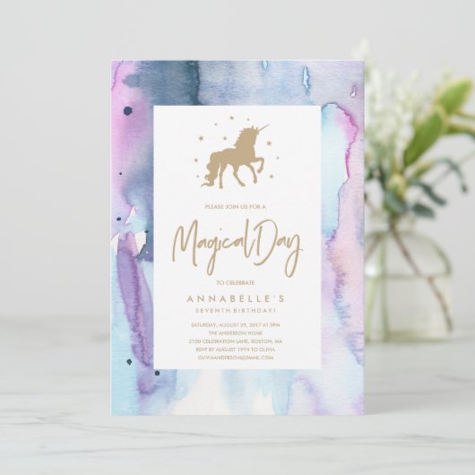 Unicorn Dream Birthday Uitnodiging (Staand voorkant)