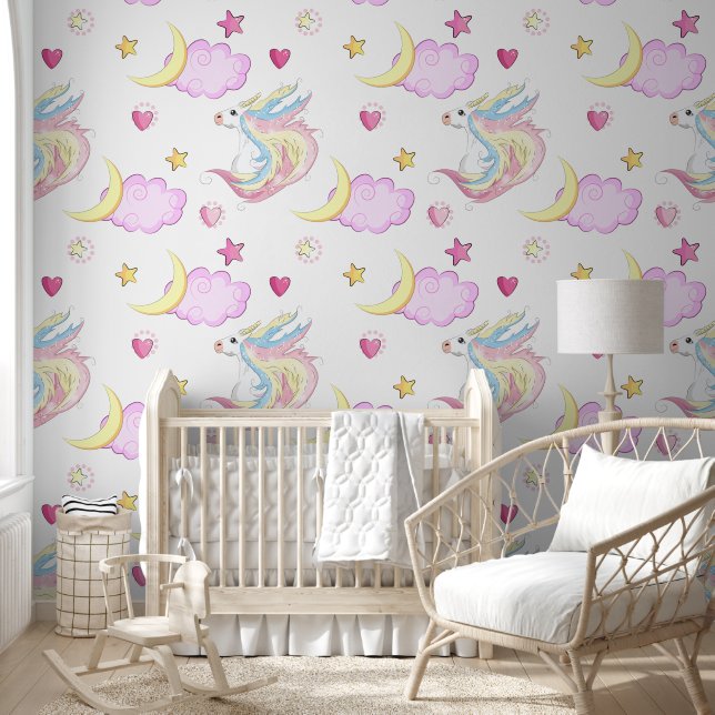 Unicorn Dream Sky Behang (Kinderen)