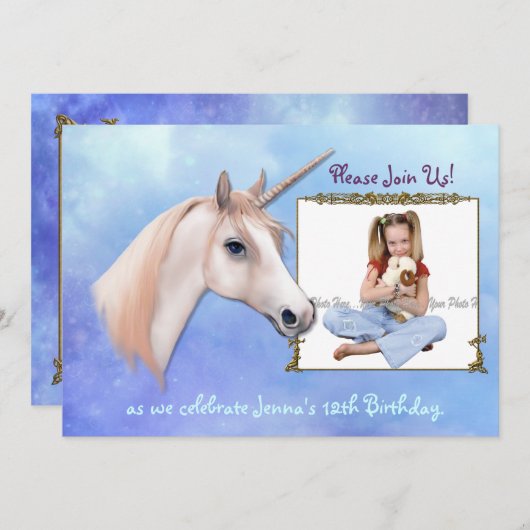 Unicorn Dreams 12th Birthday Kaart (Voorkant / Achterkant)