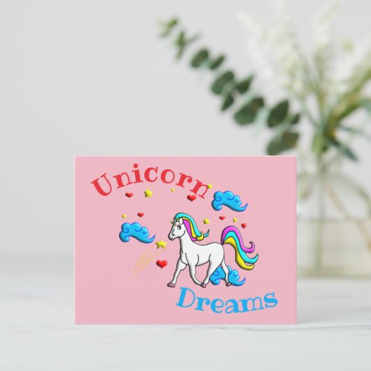 Unicorn Dreams Briefkaart (Staand voorkant)
