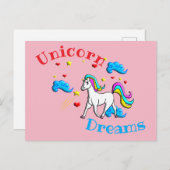 Unicorn Dreams Briefkaart (Voorkant / Achterkant)