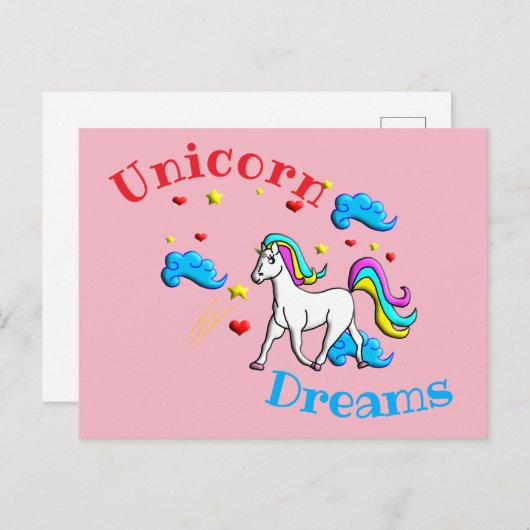 Unicorn Dreams Briefkaart (Voorkant / Achterkant)