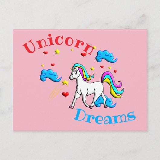 Unicorn Dreams Briefkaart (Voorkant)