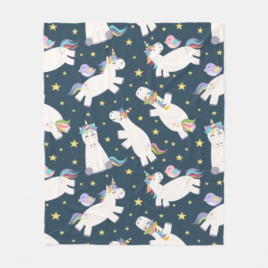 Unicorn Dreams Fleece Deken (Voorkant)