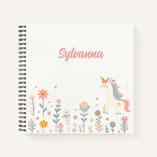 Unicorn Dreams & Flowery Schemes Notitieboek (Voorkant)