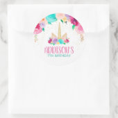 Unicorn Dreams Verjaardagsfeestje Favor Ronde Stic Ronde Sticker (Tas)