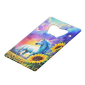 Unicorn Dreams Waterverf Zippo Lighter Creditkaart Flessenopener (Voorkant Gekanteld)