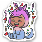 Unicorn Dress-up sticker (Voorkant)