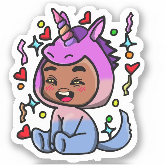 Unicorn Dress-up sticker (Voorkant)