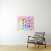 Unicorn Drip Glitter Personalized Ombre Wandkleed (In Situ (horizontaal))