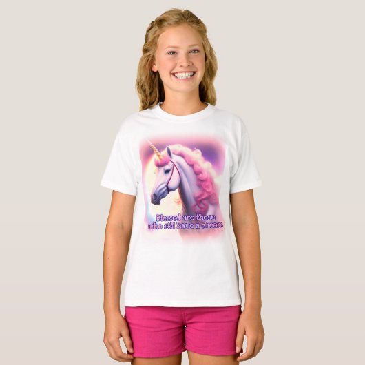 Unicorn dromen t-shirt (Voorkant volledig)