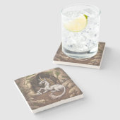 Unicorn Earth Element Fantasy Art Stenen Onderzetter (Zijkant)
