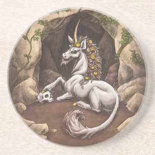 Unicorn Earth Element Fantasy Art Zandsteen Onderzetter
