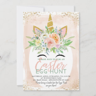 Unicorn Easter Egg Hunt Invitation Feestdagenkaart