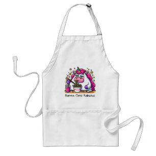 Unicorn Eating Ramen Standaard Schort