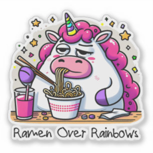 Unicorn Eating Ramen Sticker