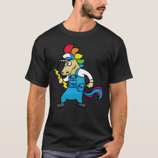 UNICORN ELECTRICIAN Electricity Lineman dance funn T-shirt