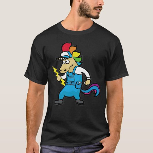 UNICORN ELECTRICIAN Electricity Lineman dance funn T-shirt (Voorkant)