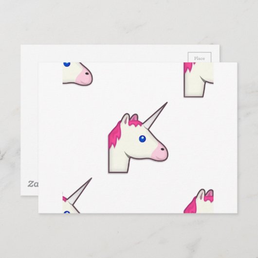 unicorn emoji briefkaart (Voorkant / Achterkant)
